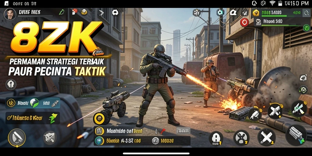 Tampilan gameplay mendebarkan dalam 8ZK dengan strategi yang harus dipikirkan.