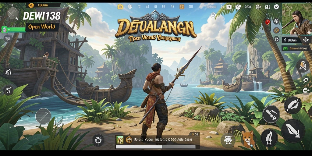Menampilkan momen seru dalam petualangan Open World DEWI138.