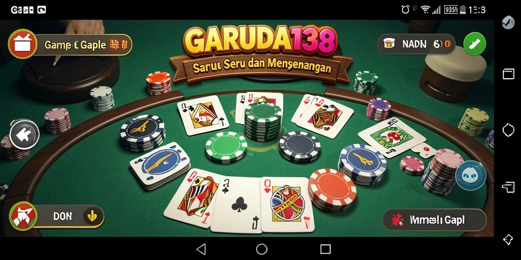 Tampilan gameplay Gaple yang menarik dan interaktif di GARUDA138.