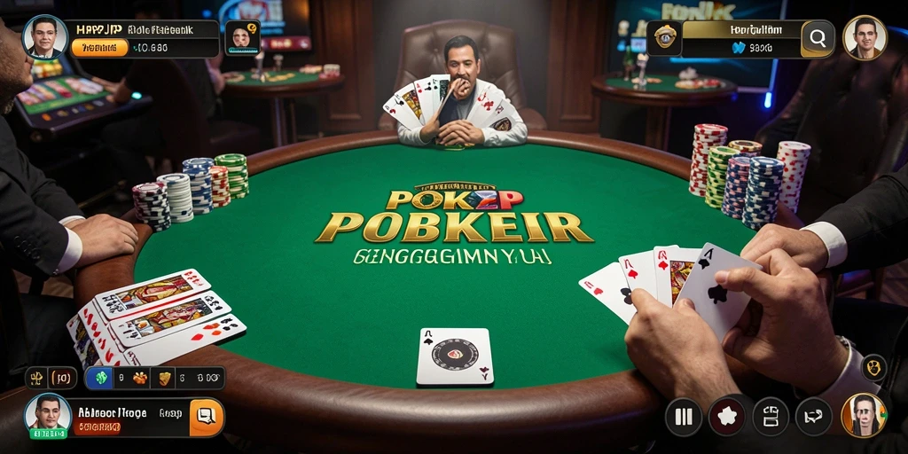 Tampilan gameplay menarik dari HARAPJP dalam permainan poker.