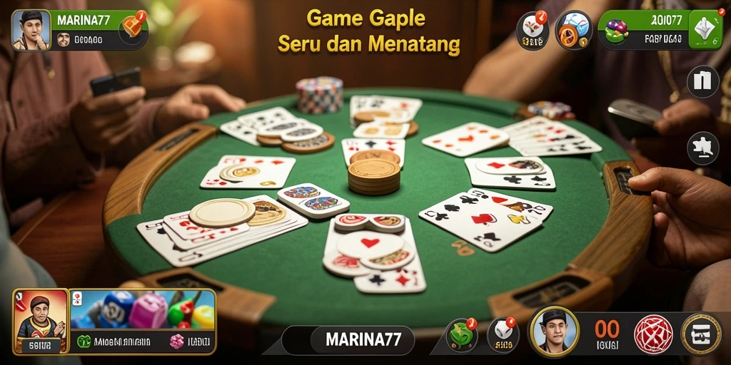 Tampilan gameplay seru di MARINA77 dengan fitur Gaple.