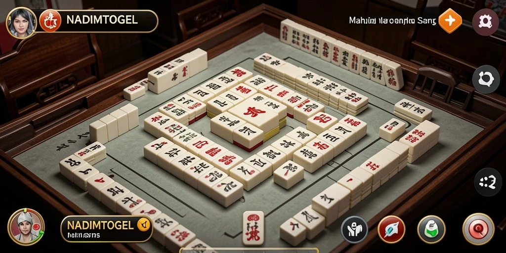 Tampilan gameplay NADIMTOGEL dengan grafik Mahjong yang memukau.