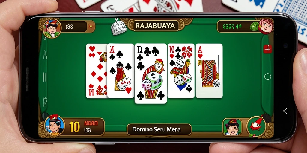 Tampilan gameplay seru dari RAJABUAYA saat bermain Domino.