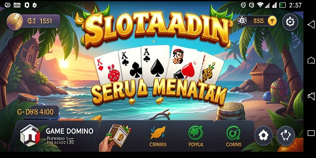 Screenshot utama SLOTALADIN menampilkan gameplay domino yang seru.