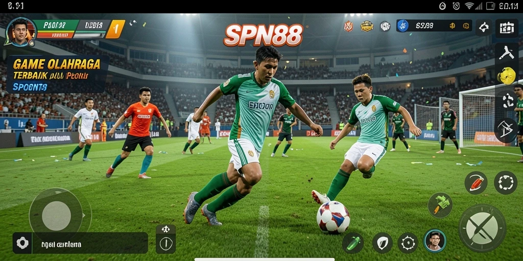 Tampilan gameplay menegangkan dalam SPN88 dengan aksi olahraga seru.