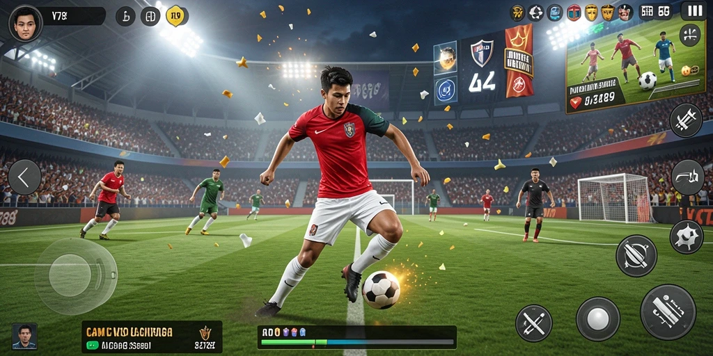 Tampilan gameplay VT789 dengan karakter olahraga yang dinamis.